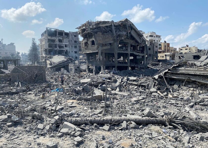 image of destroyed building in Gaza